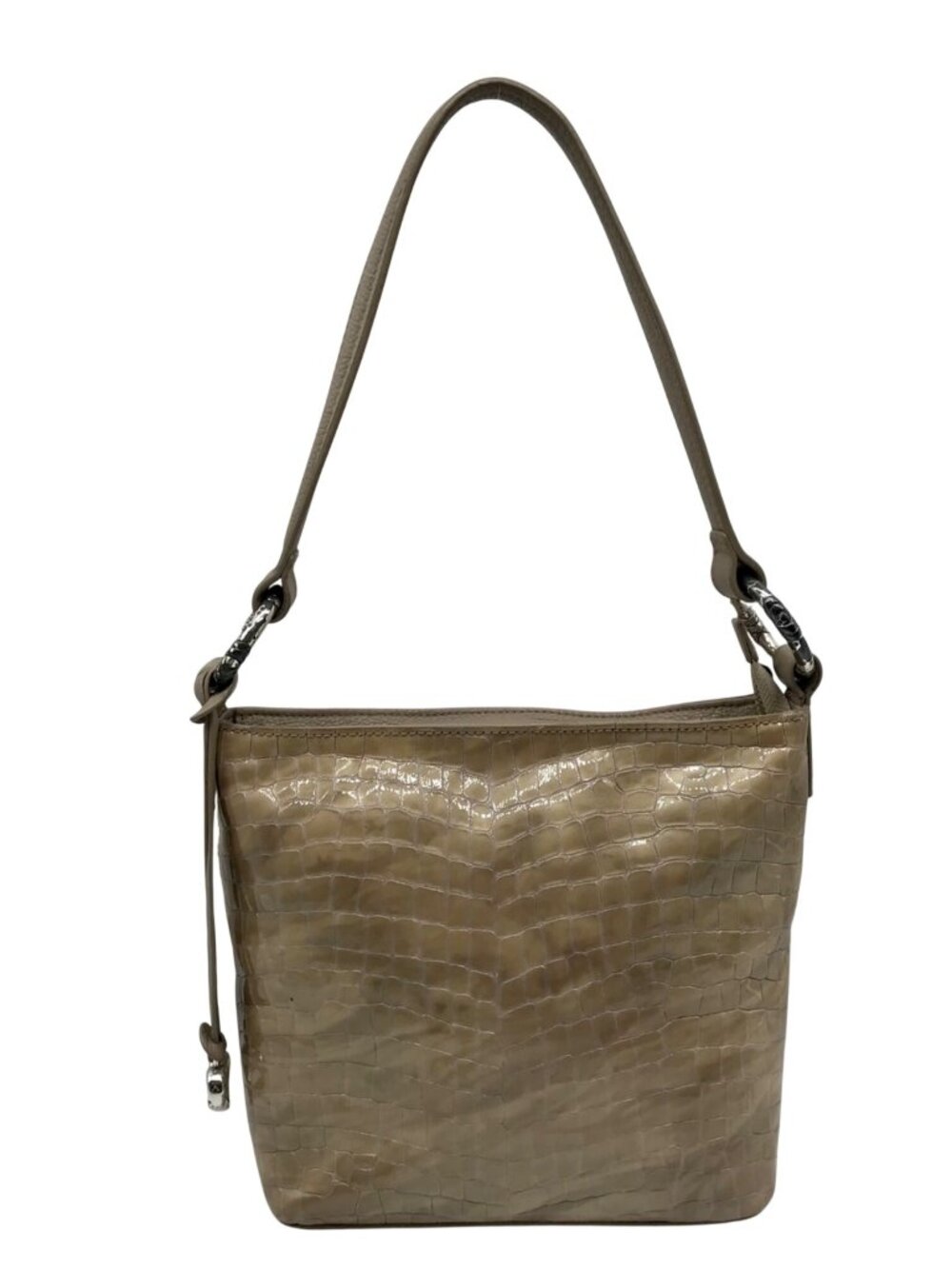 Brighton Neutral Patent Croc Embossed Leather Cher Shoulder Bag And Wallet